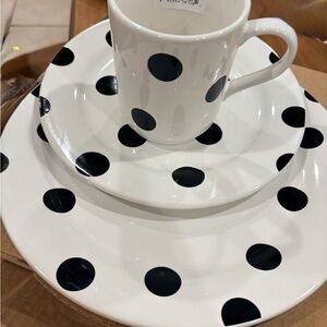 kate spade Black and White Polka Dot Dinnerware Set